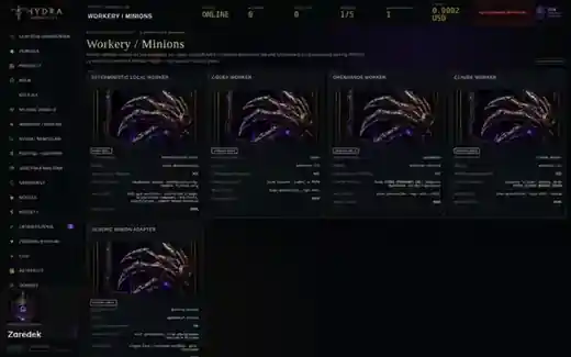 Hydra Hermes — workery i minions